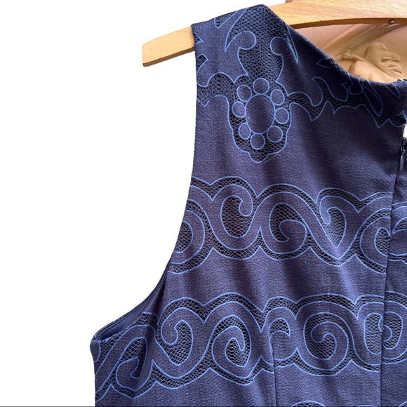 Eliza J Navy Sleeveless Lace Overlay A-Line Dress 14W - Picture 5 of 10
